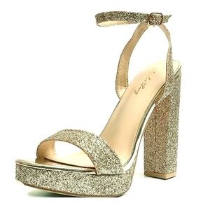 Elisabet Tang Gold Platform Heels NEW‎ 6.5